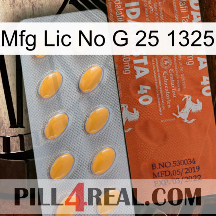 Mfg Lic No G 25 1325 43